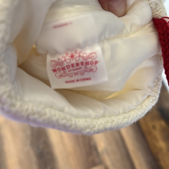 Wonderland white Christmas Stocking red K monogram red/white knit - Picture 4 of 5